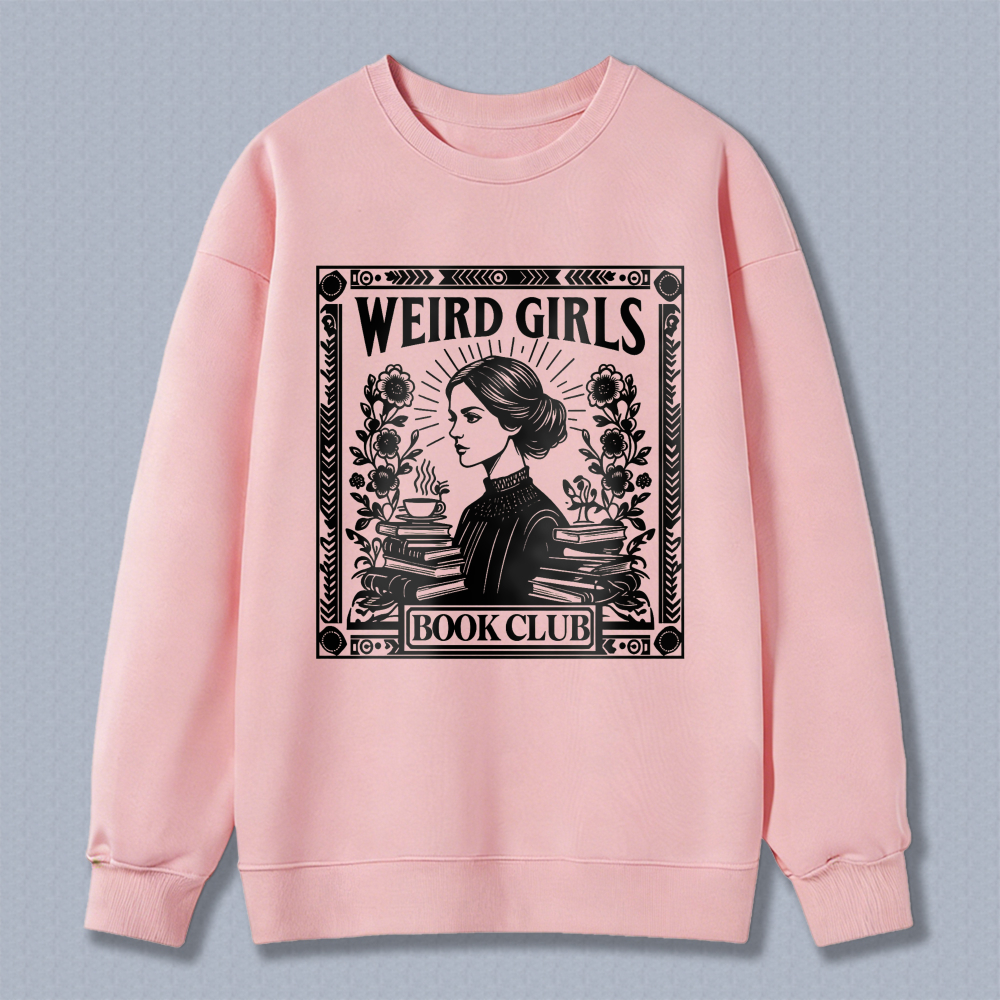 Wardrobecart Weird Girls Book Club Vintage Reading Woman Design Unisex Classic Sweatshirt