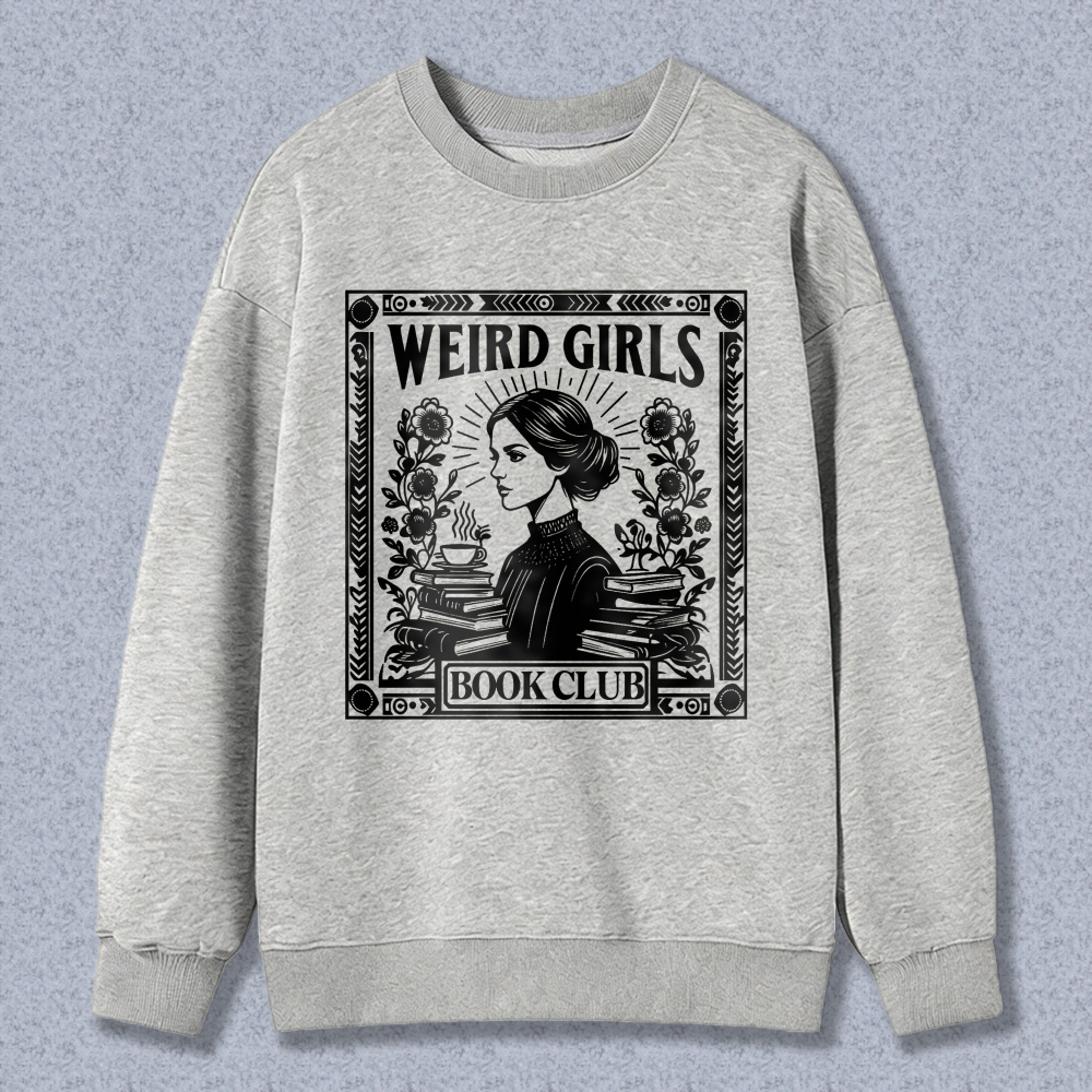 Wardrobecart Weird Girls Book Club Vintage Reading Woman Design Unisex Classic Sweatshirt