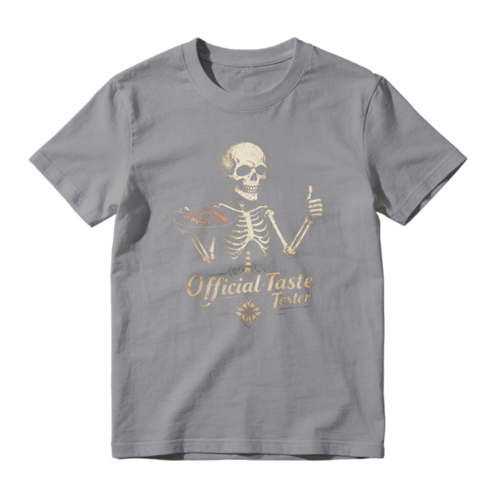 Skeleton Holding Food Plate Official Taste Tester Unisex Classic T-shirt