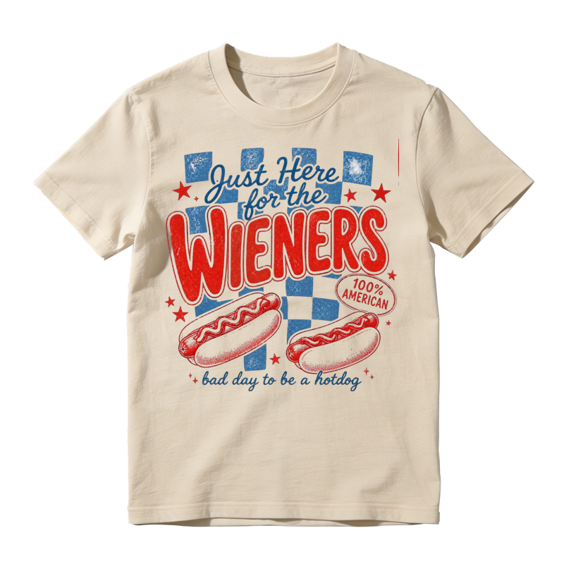 Retro I'm Just Here For The Wieners T-shirt