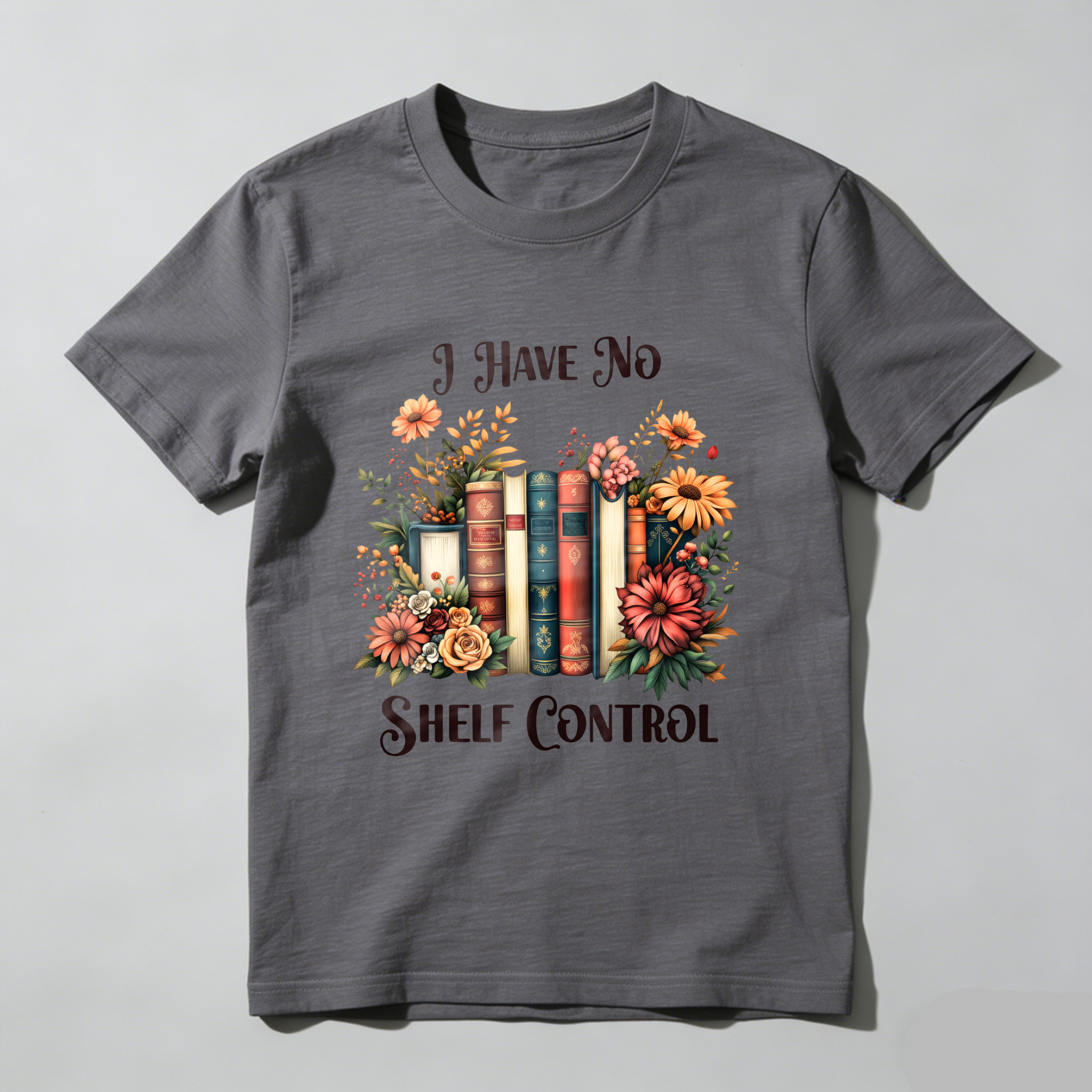 Wardrobecart Bookshelf And Flowers I Have No Shelf Control Unisex Classic T-shirt