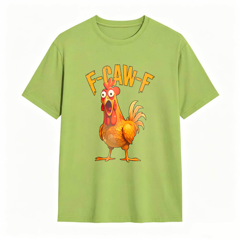 F Caw F Chicken Rooster Cartoon tshirt 100% cotton