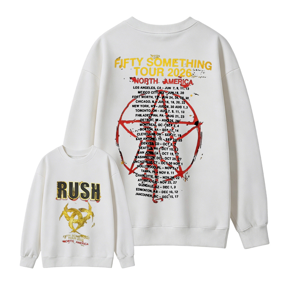 Rush Fifty Something Tour 2026 North America Official Concert Poster Sweatshirt