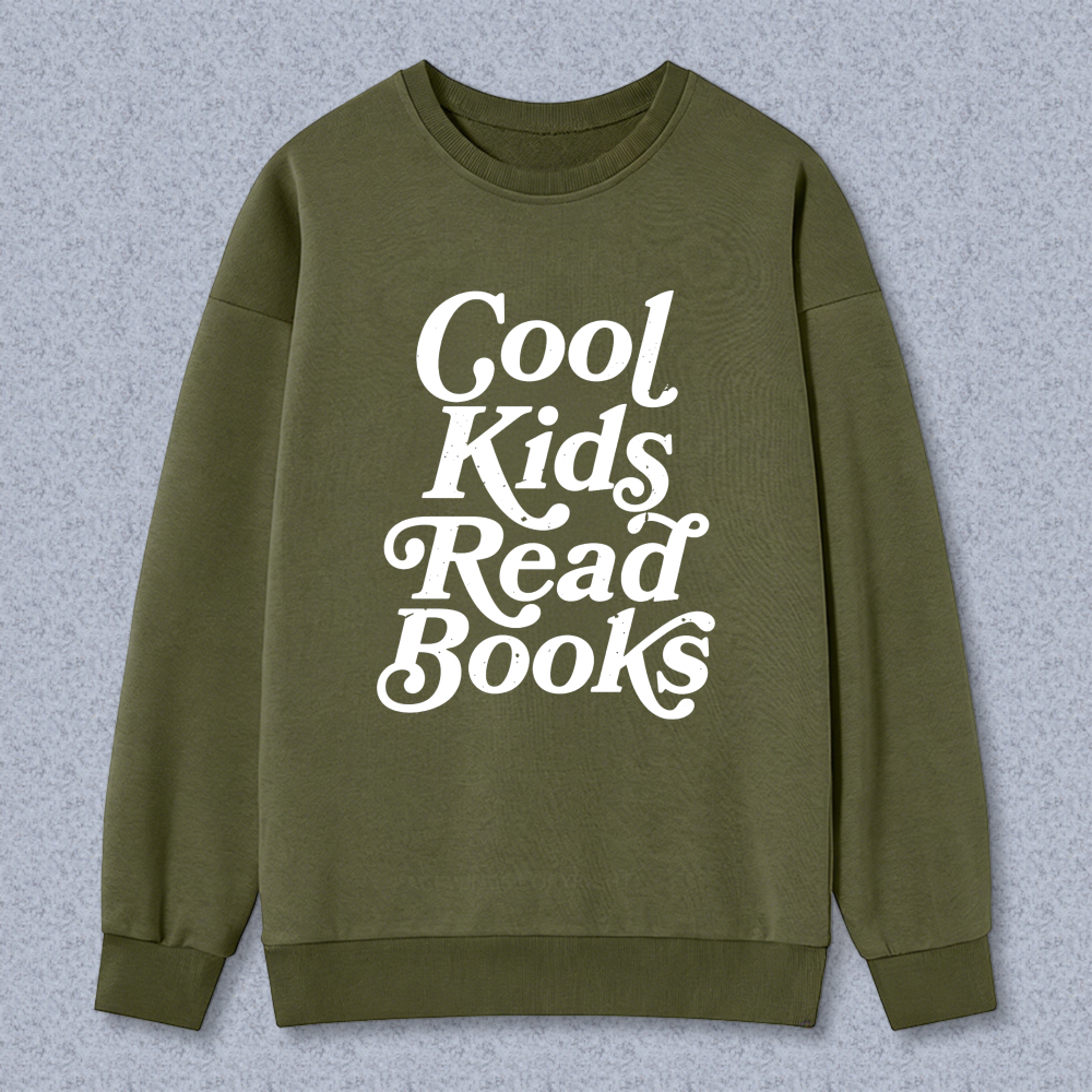 Wardrobecart Cool Kids Read Books Unisex Classic Sweatshirt