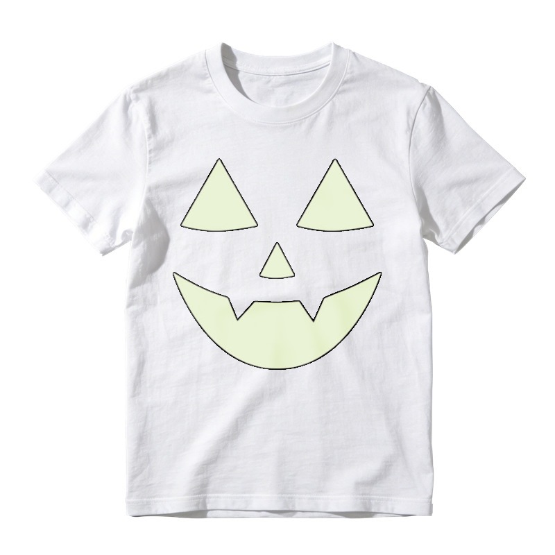 Glow In The Dark Jack O Lantern Pumpkin Face Halloween Graphic T-shirt