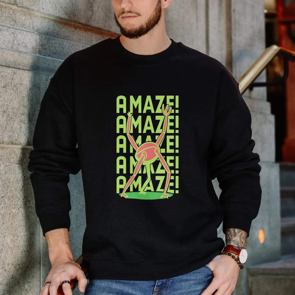 Wardrobecart Amaze Text And Frog Pattern Unisex Classic Sweatshirt