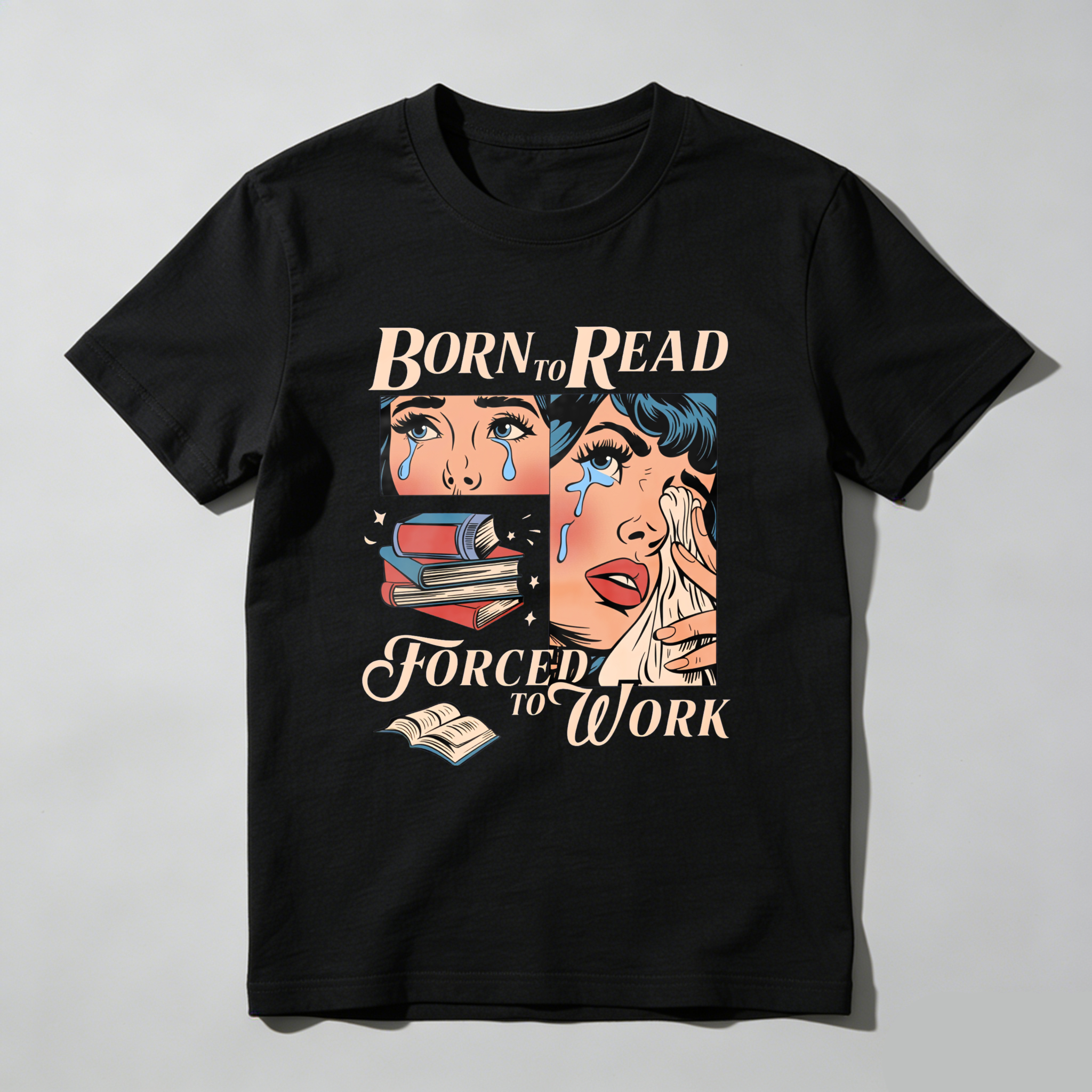 Wardrobecart Born To Read Forced To Work Tshirt
