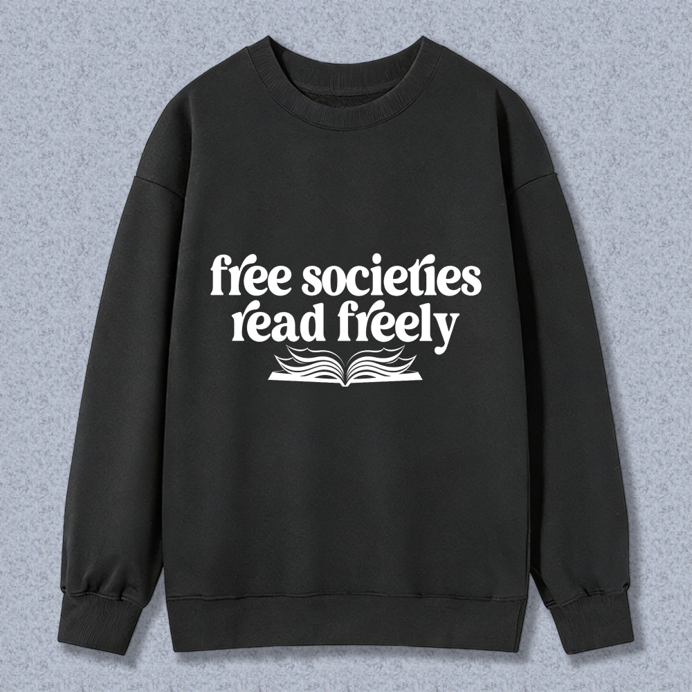 Wardrobecart Free Societies Read Freely Book Design Unisex Classic Sweatshirt
