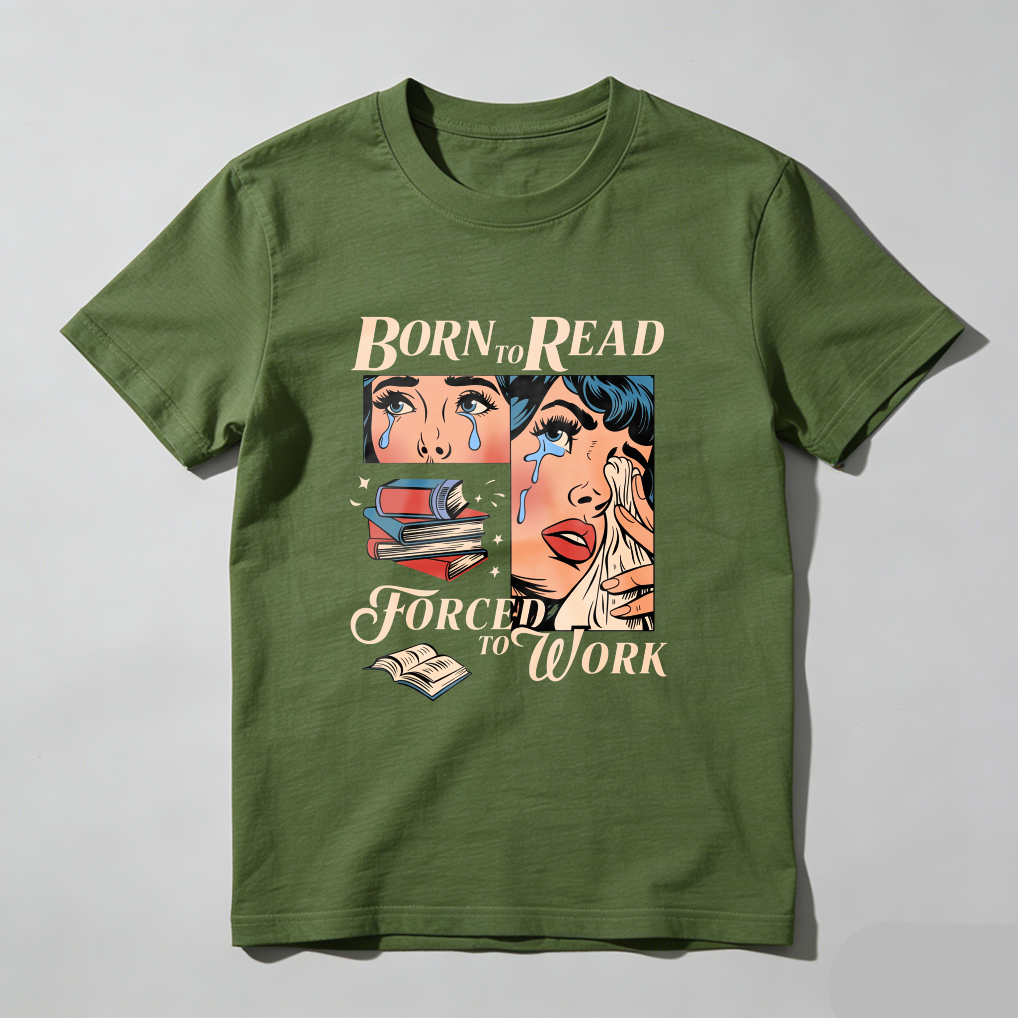 Wardrobecart Born To Read Forced To Work Tshirt(1)