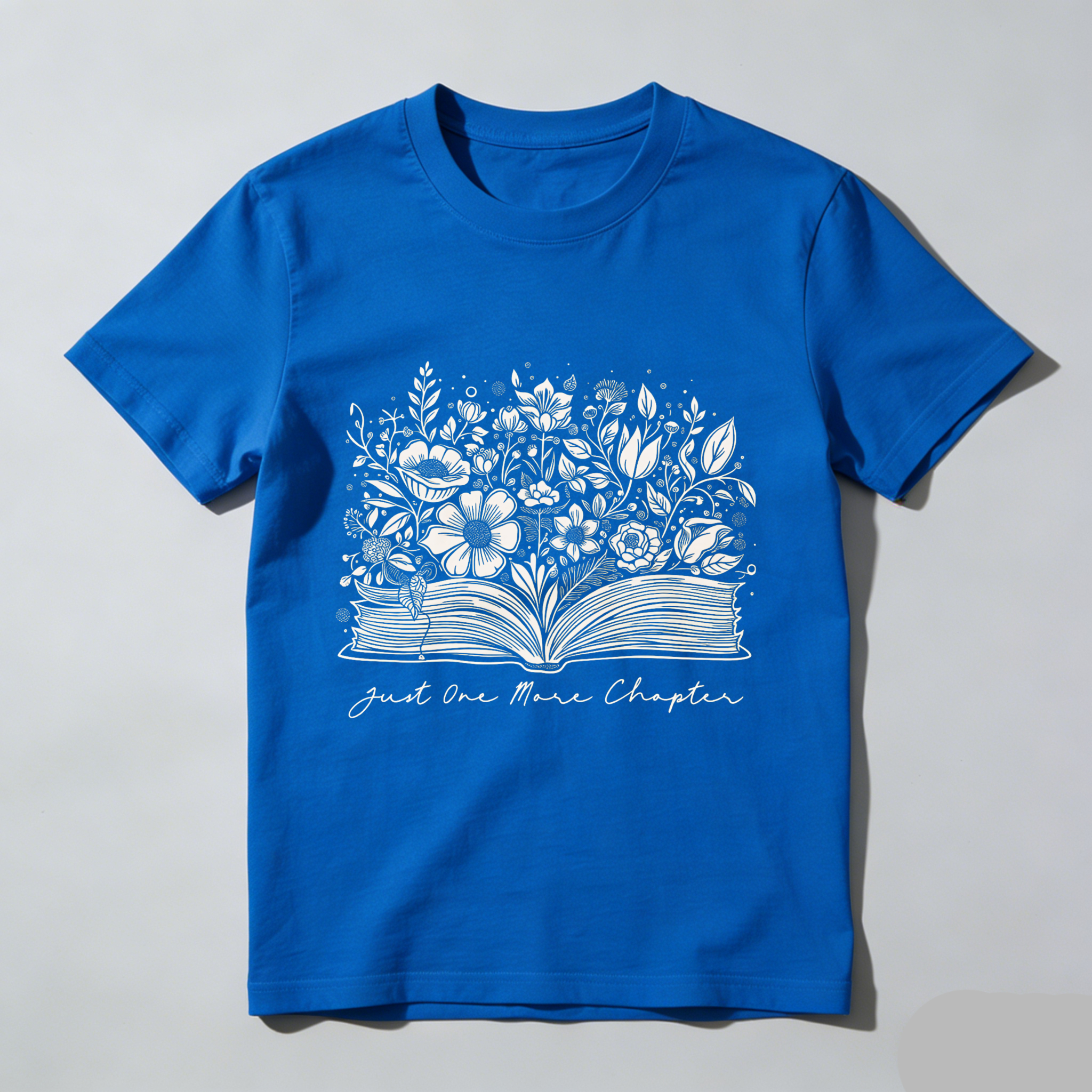 Wardrobecart Open Book With Flowers And Text Tshirt