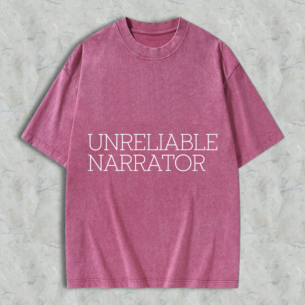 Wardrobecart Unreliable Narrator Unisex Washed T-shirt