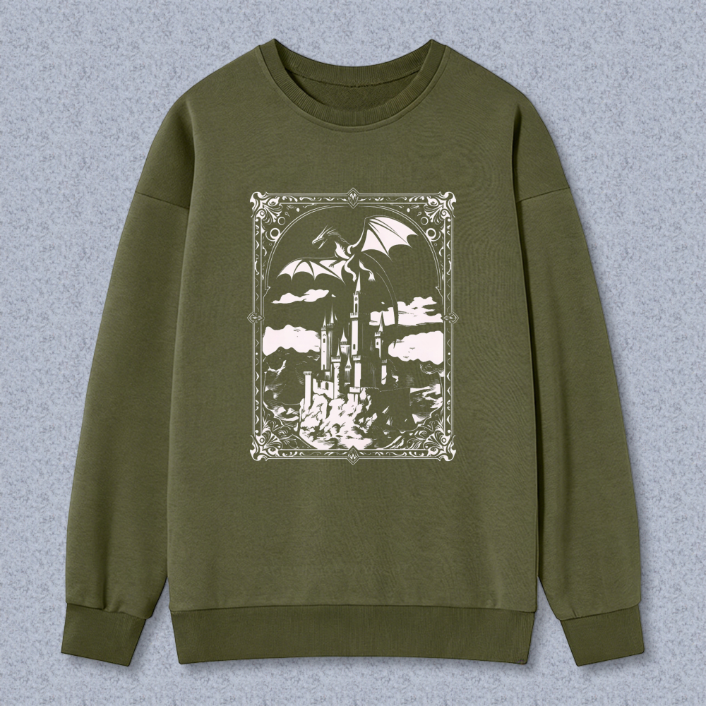Wardrobecart Fantasy Castle With Bats And Clouds Unisex Classic Sweatshirt