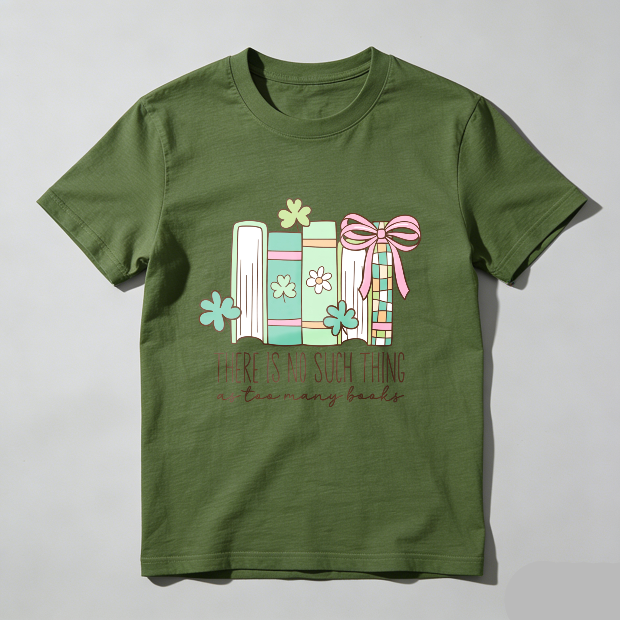 Wardrobecart Books With Flowers And Ribbon Design tshirt