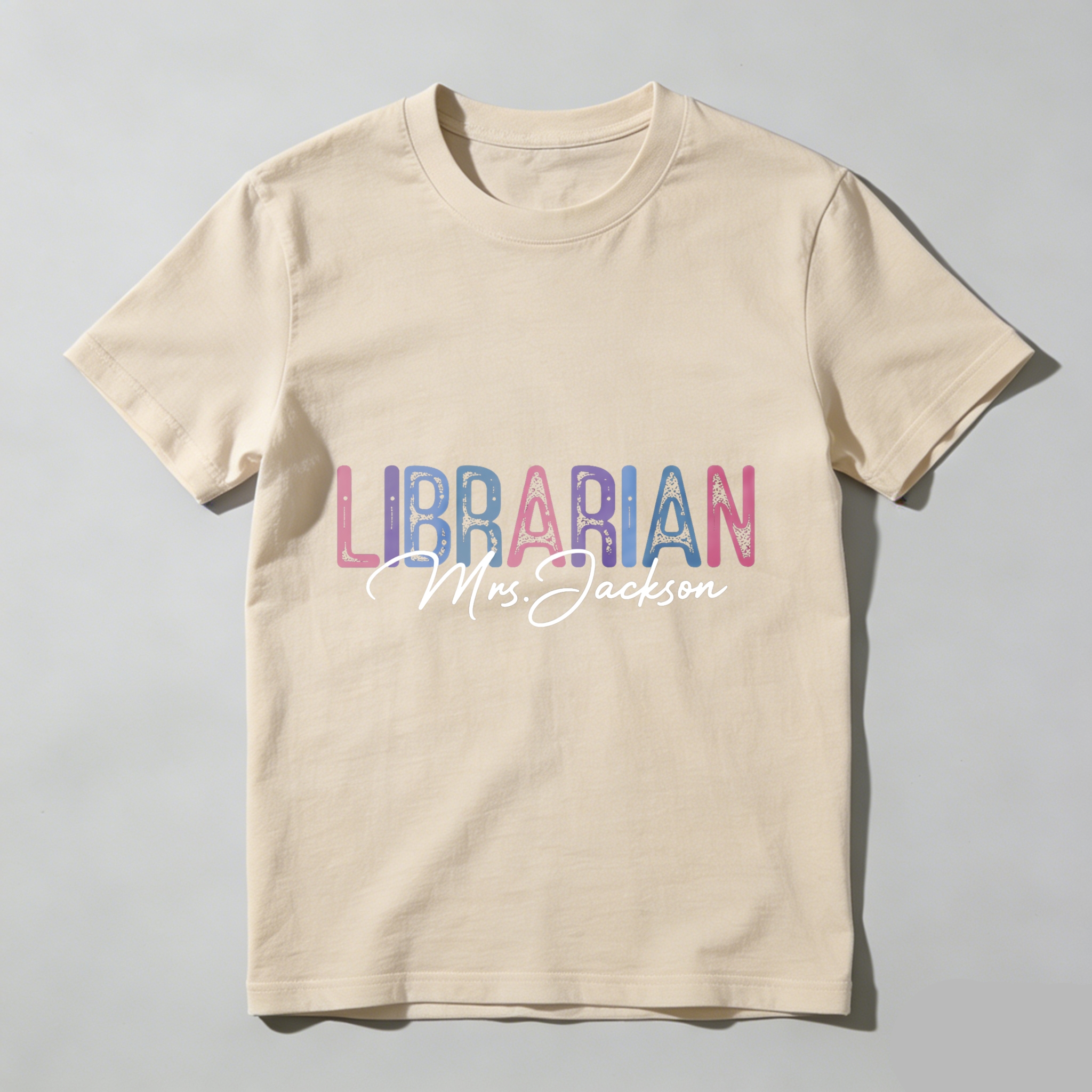 Wardrobecart Librarian Mrs Jackson Colorful Text Design Tshirt