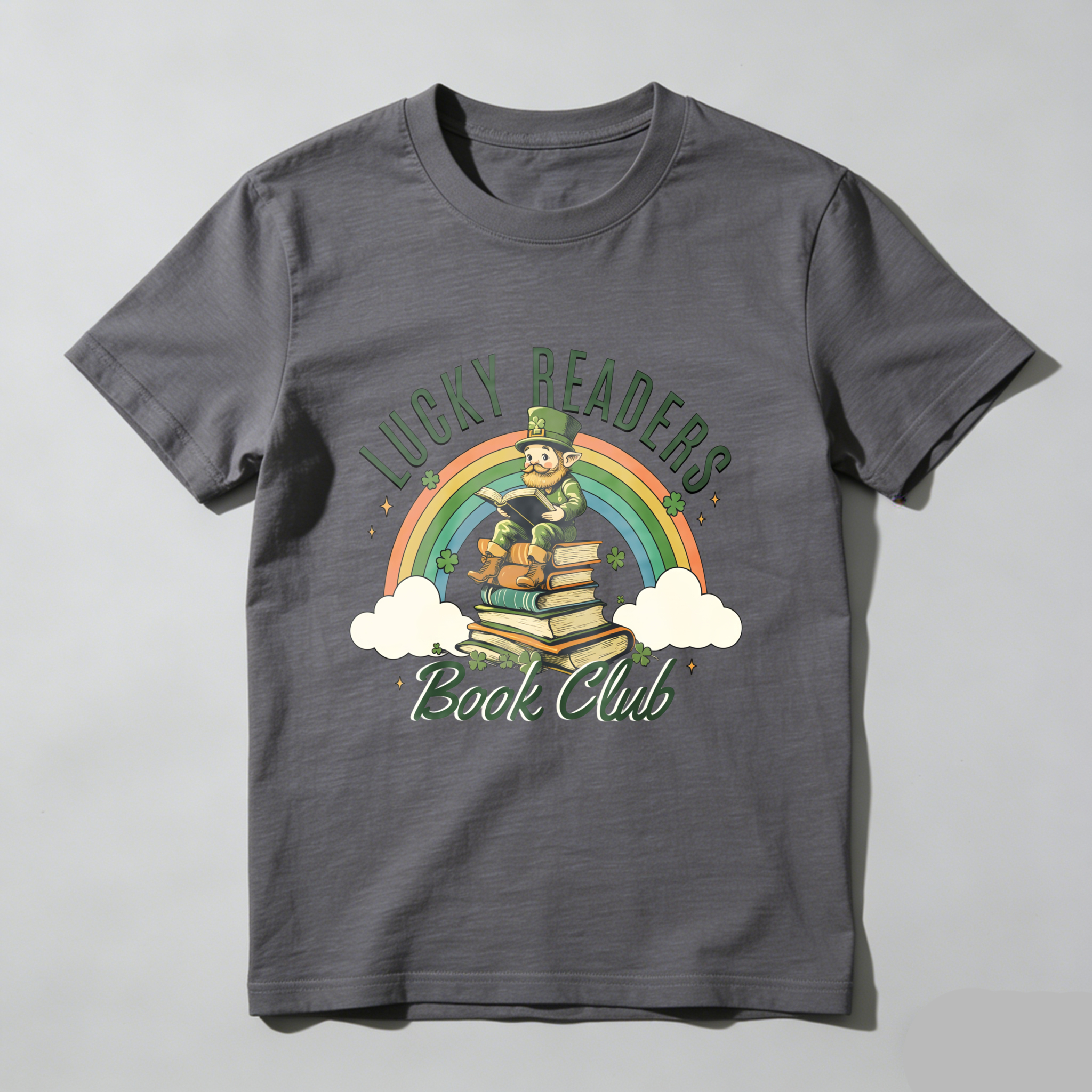 Wardrobecart Lucky Readers Book Club Rainbow Leprechaun Books tshirt
