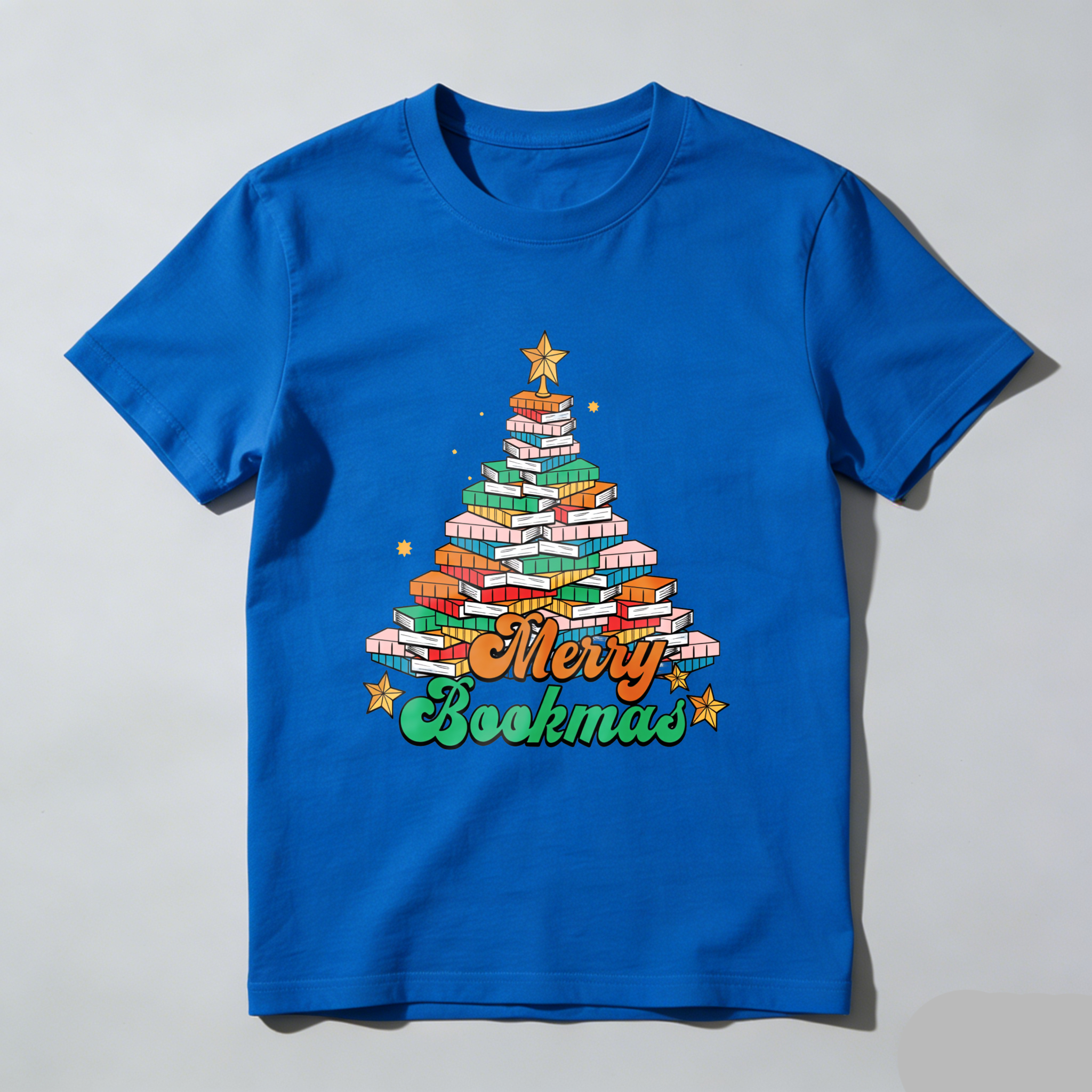 Wardrobecart Merry Bookmas Tree Made Of Books Tshirt