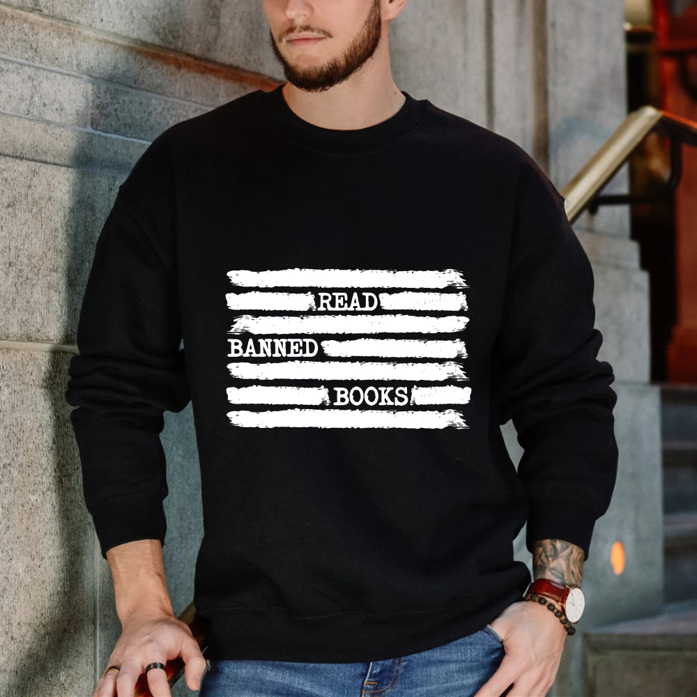 Wardrobecart Read Banned Books Pattern Unisex Classic Sweatshirt
