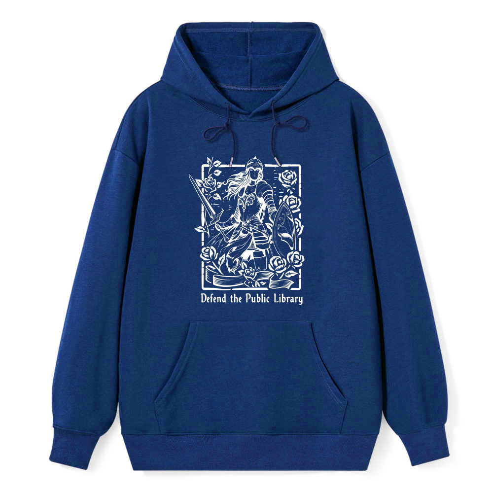 Wardrobecart Knight With Book And Roses Defend The Public Library Unisex Classic Hoodie