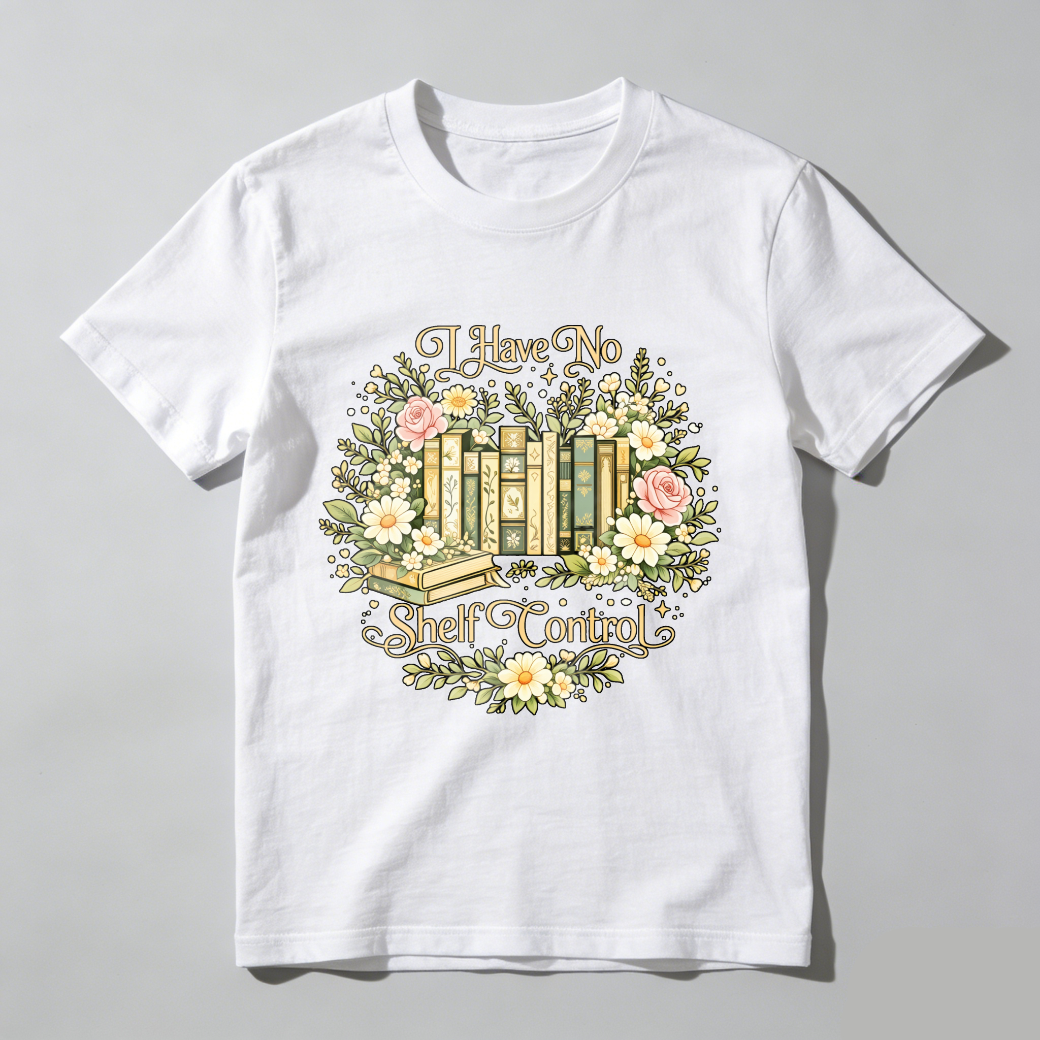 Wardrobecart I Have No Shelf Control Bookshelf Floral Design Unisex Classic T-shirt