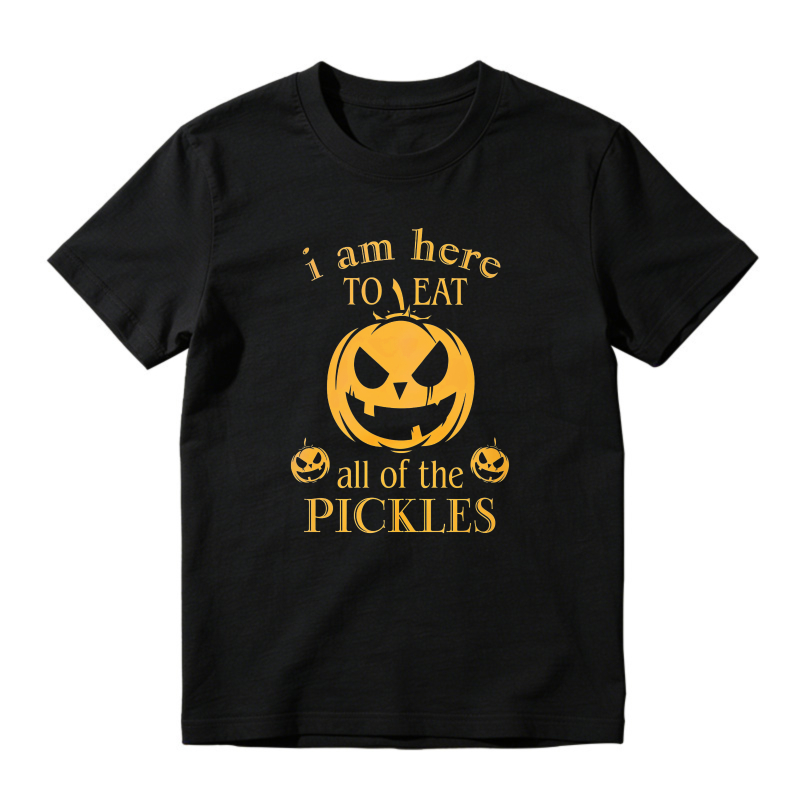 I Am Here To Eat All Of The Pickles Halloween Pumpkin Unisex Classic T-shirt