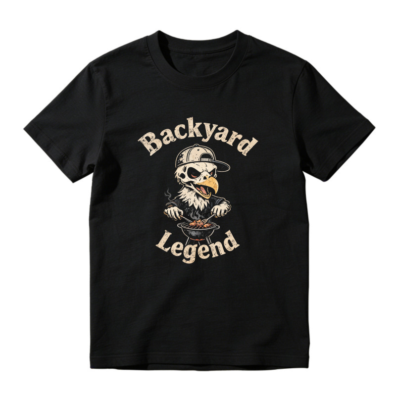 Backyard Legend Skull With Baseball Cap And Grill Unisex Classic T-shirt