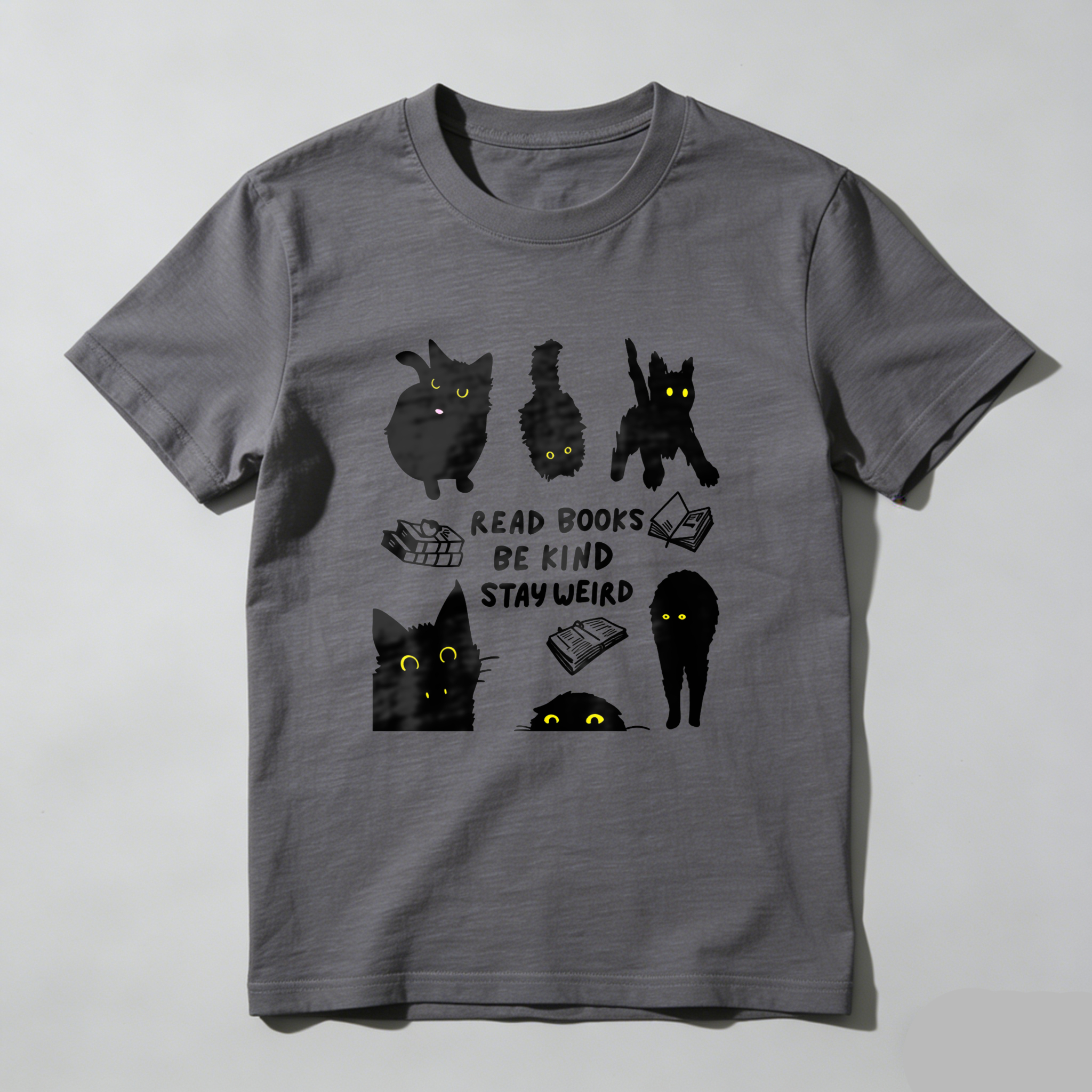 Wardrobecart Cats Books Kindness Weirdest Reading Fun tshirt