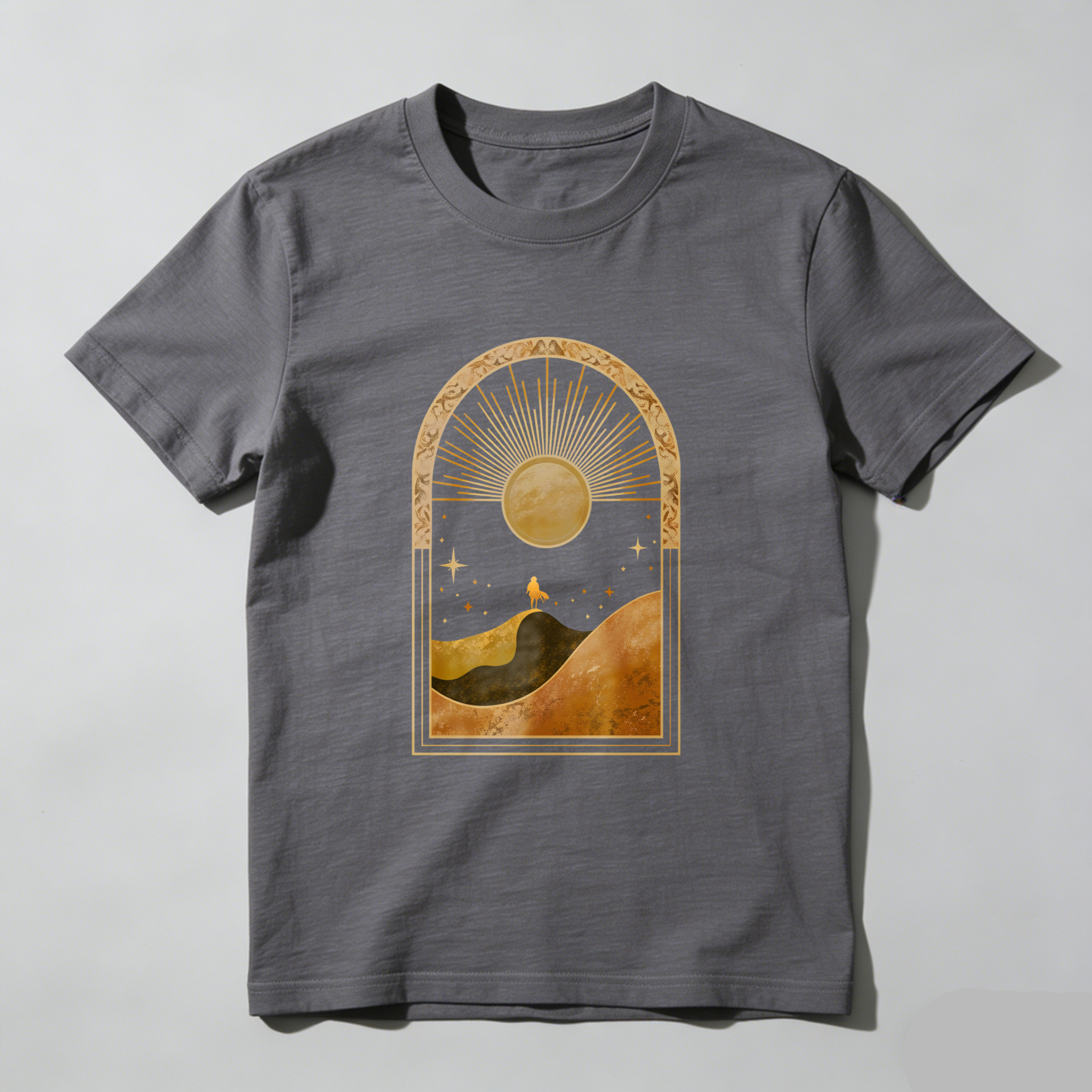 Wardrobecart Sunset Landscape With Stars And Camel Tshirt