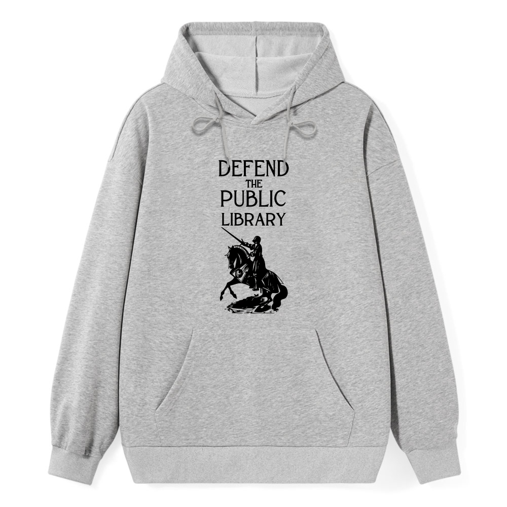 Wardrobecart Defend The Public Library Knight On Horseback Unisex Classic Hoodie