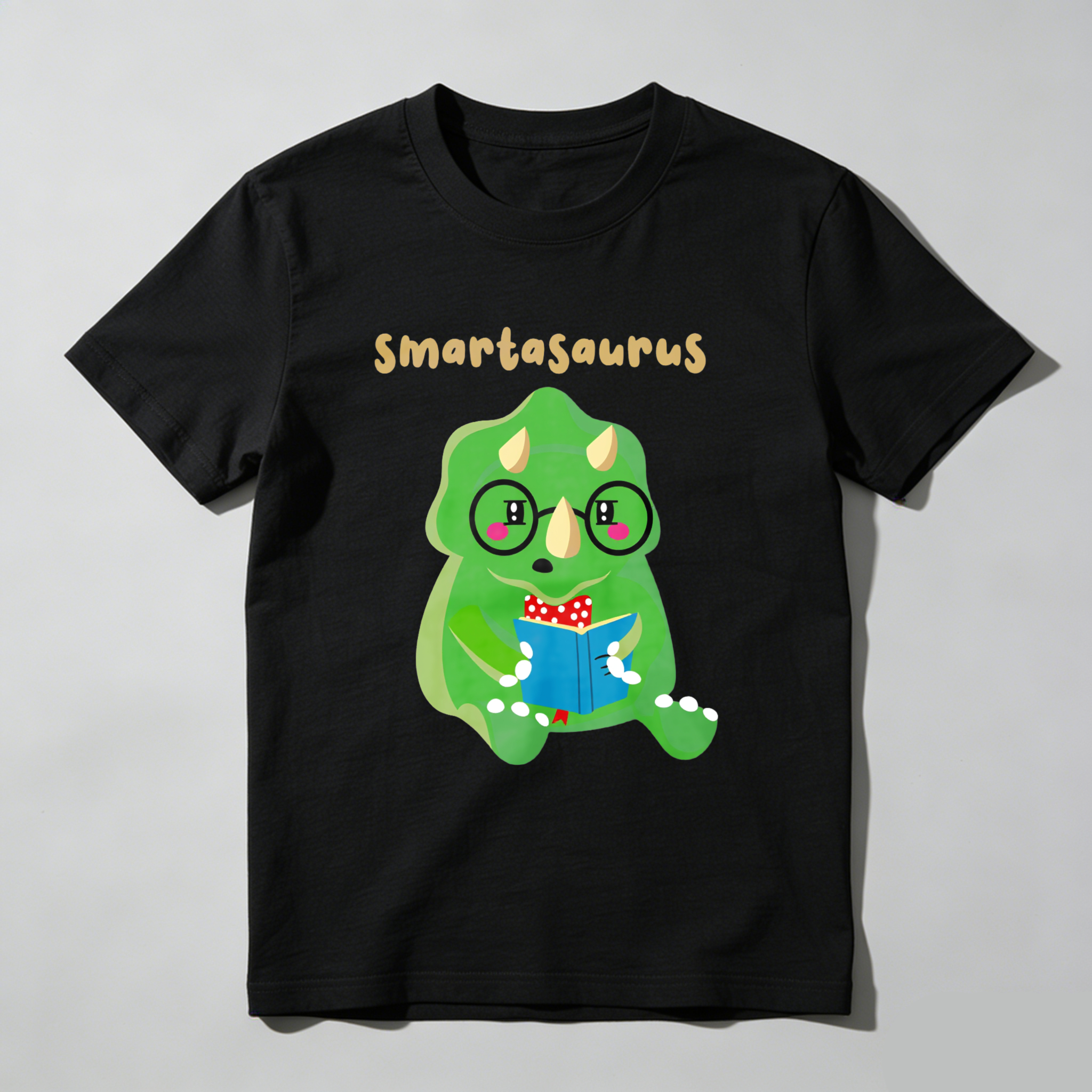 Wardrobecart Smartasaurus Dinosaur Reading Book With Glasses Tshirt