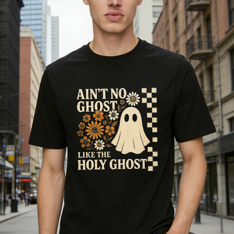 Aint No Ghost Like The Holy Ghost Retro Floral Ghost Design Unisex Classic T-shirt