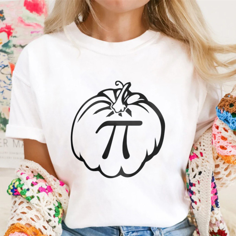Pi Symbol Pumpkin Halloween Math Geek Funny Graphic T-shirt
