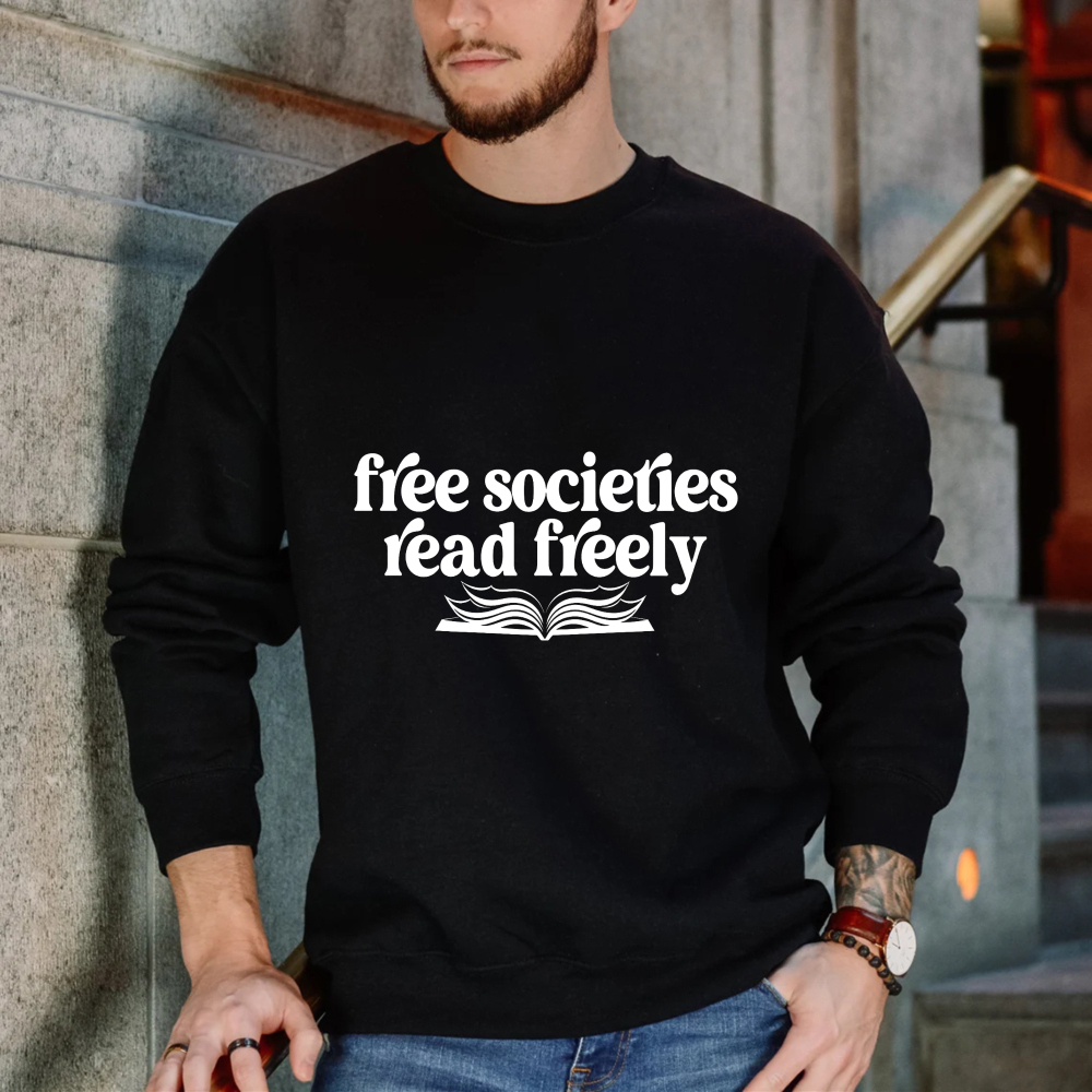 Wardrobecart Free Societies Read Freely Book Design Unisex Classic Sweatshirt