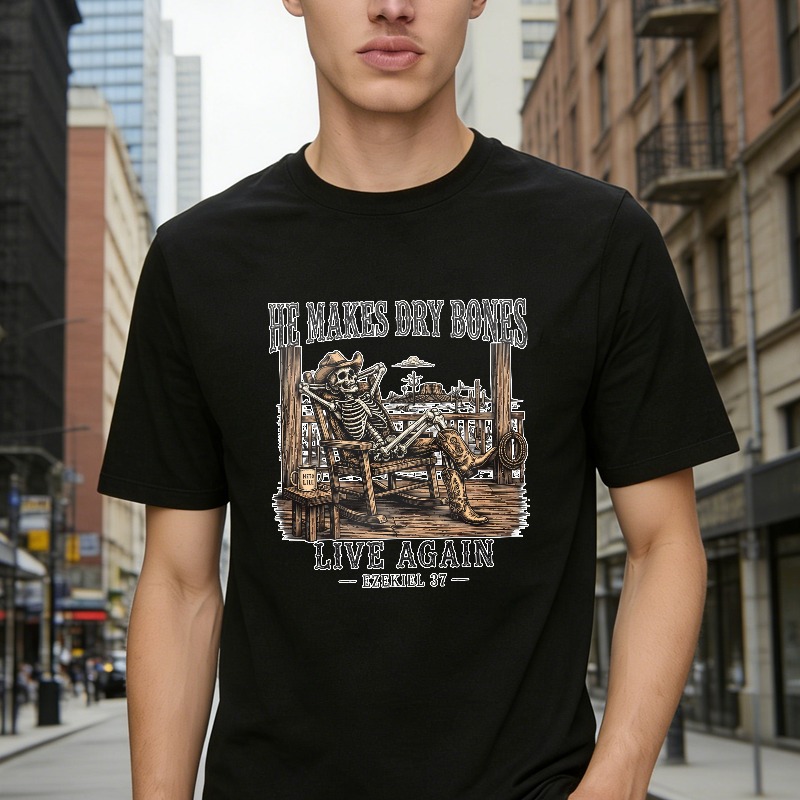 He Makes Dry Bones Live Again Skeleton Bible Verse Unisex Classic T-shirt