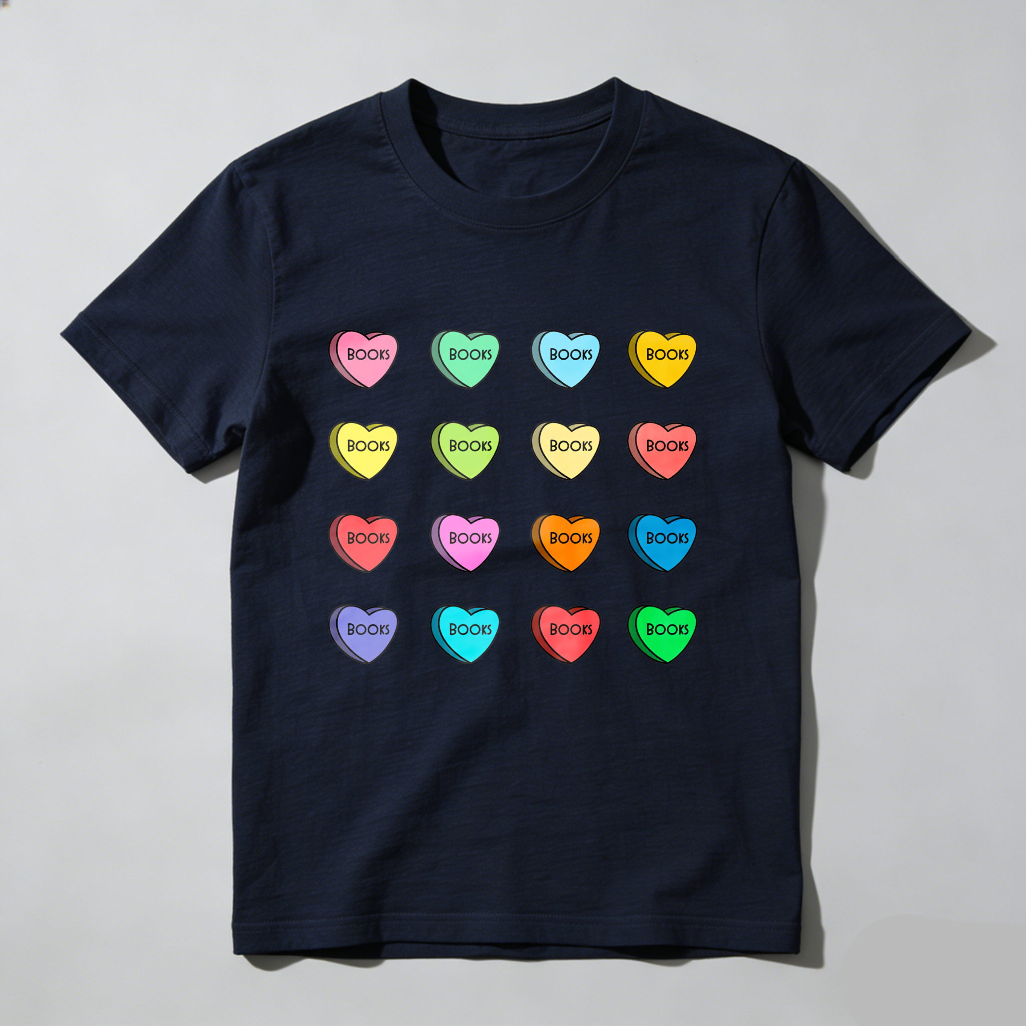 Wardrobecart Colorful Hearts With Boop Text Tshirt