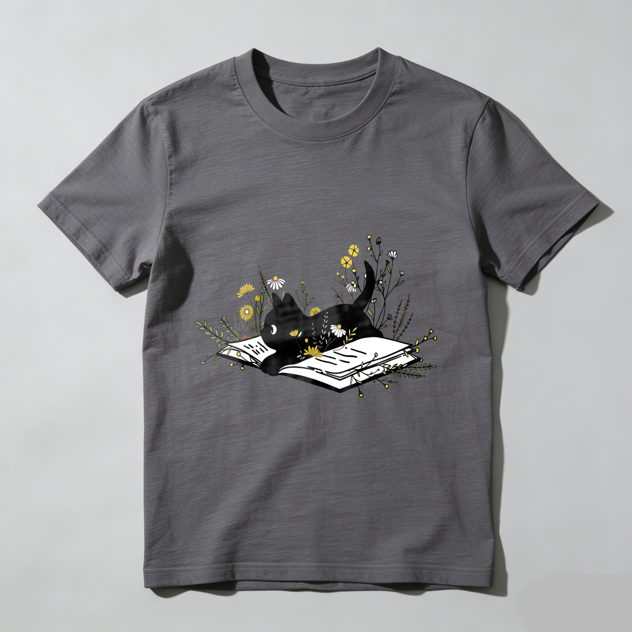 Wardrobecart Open Book With Flowers And Leaves Tshirt
