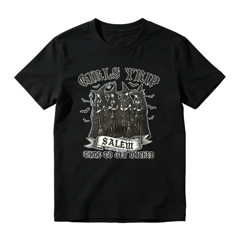 Girls Trip Salem Time To Get Wicked Witch Halloween Graphic, Unisex Classic T-shirt