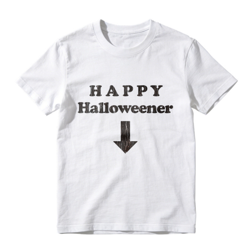 Happy Halloweener With Down Arrow Graphic Funny Halloween Party T-shirt
