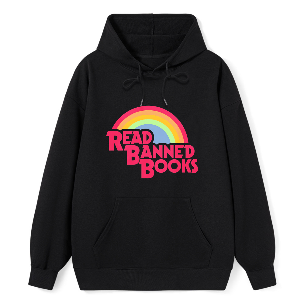 Wardrobecart Read Banned Books Rainbow Design Unisex Classic Hoodie