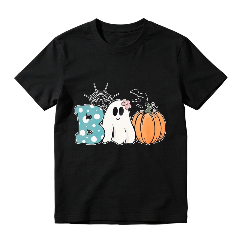 Boo Ghost Pumpkin Spider Web Halloween Unisex Classic T-shirt