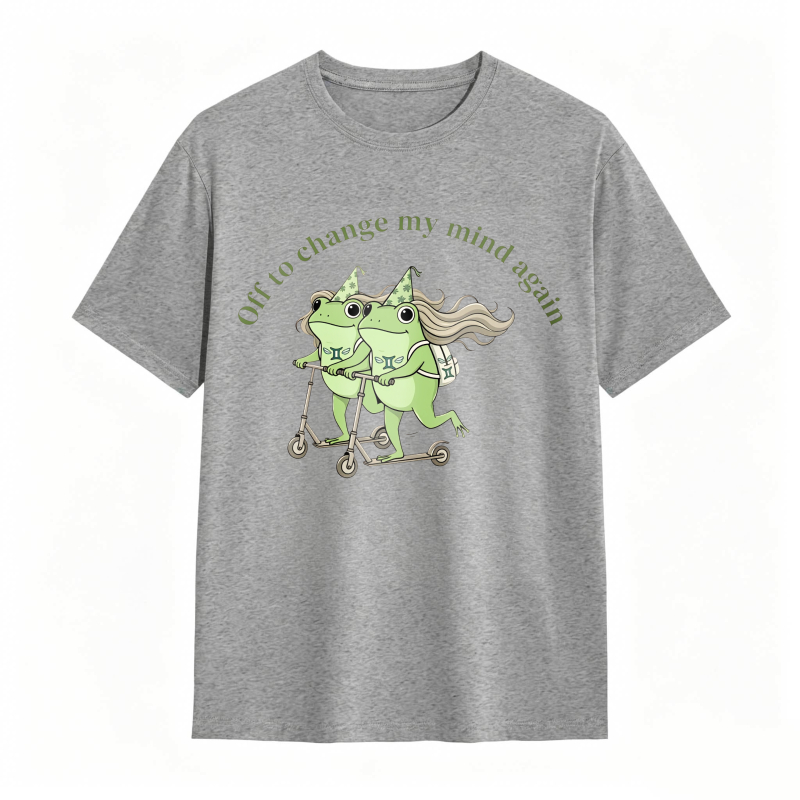 Frogs On Scooter With Text Off To Change My Mind Again Unisex Classic T-shirt