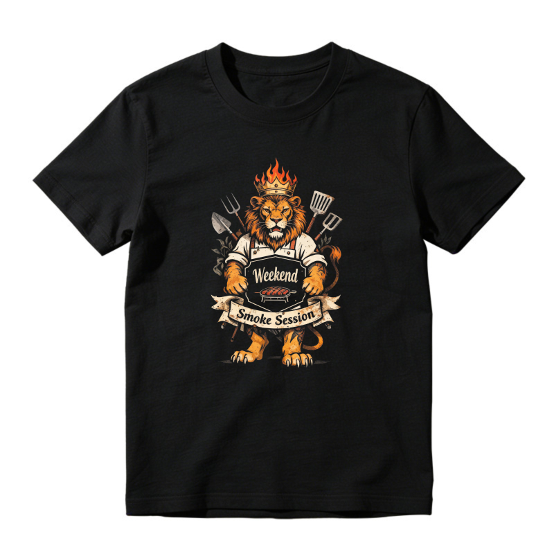 Lion Chef With Crown And Grill Tools Weekend Smoke Session Unisex Classic T-shirt