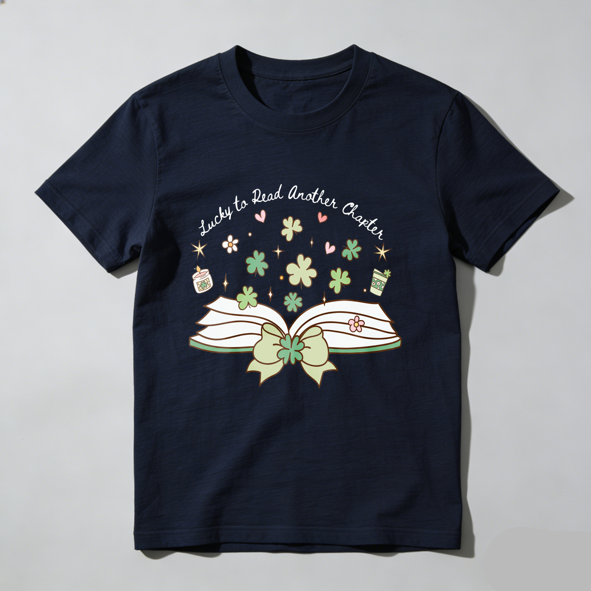 WardrobecartOpen Book With Flowers And Stars tshirt