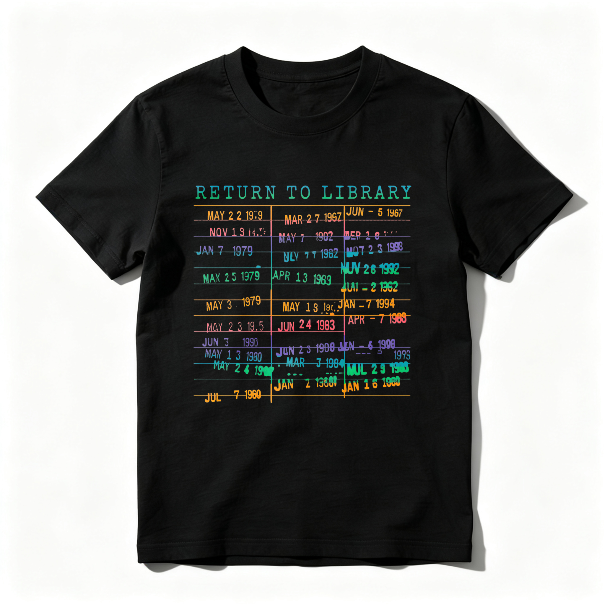 Wardrobecart Return To Library Date List Tshirt