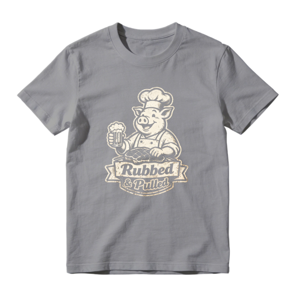 Chef Pig Holding Beer And Ribs Rubbed And Pulled Barbecue Humor Unisex Classic T-shirt