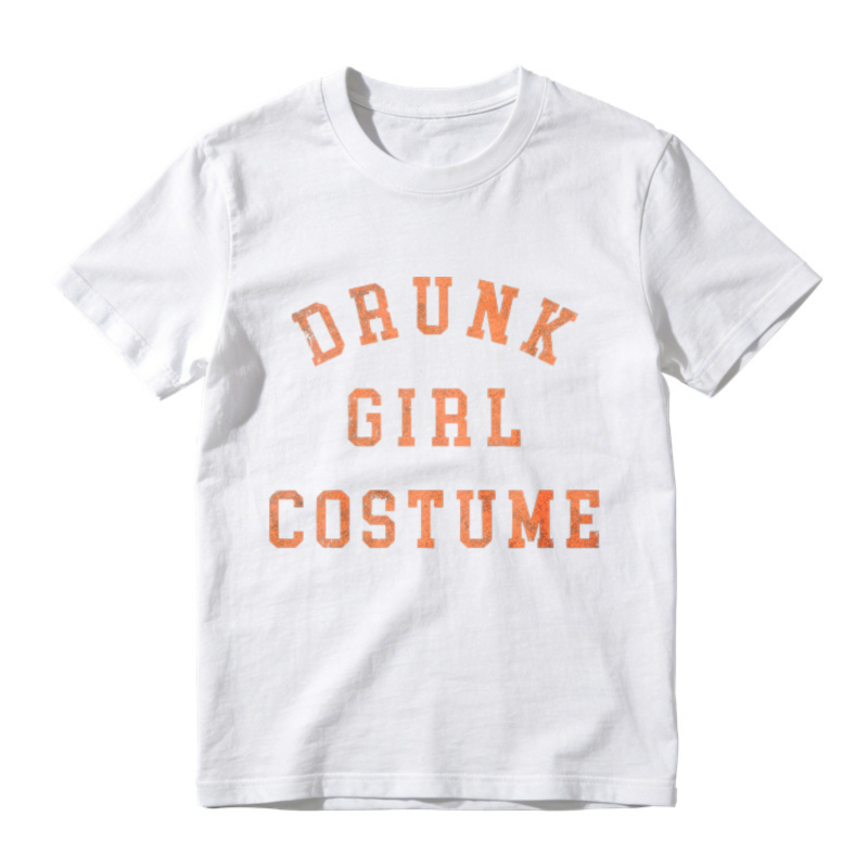 Drunk Girl Costume Text Graphic T-shirt