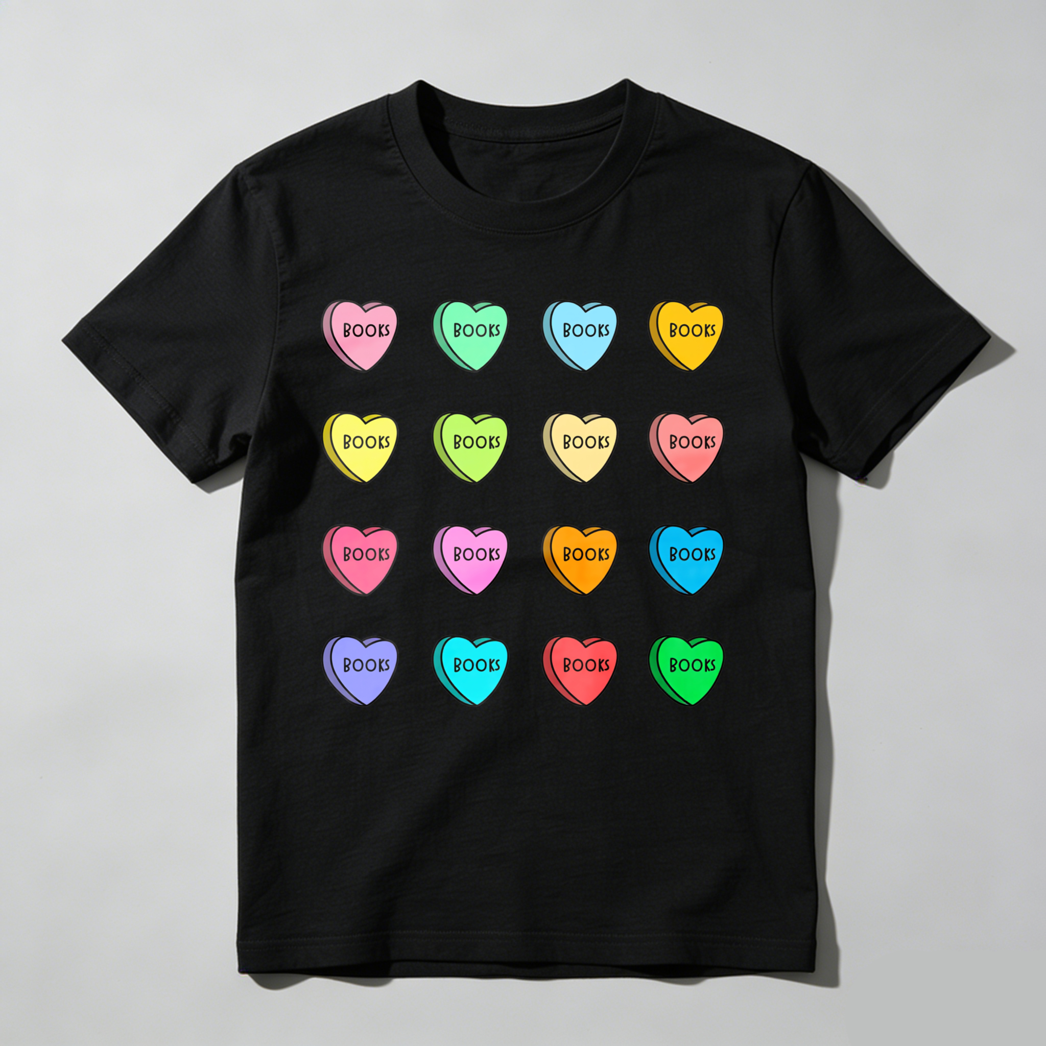 Wardrobecart Colorful Hearts With Word Boob Tshirt