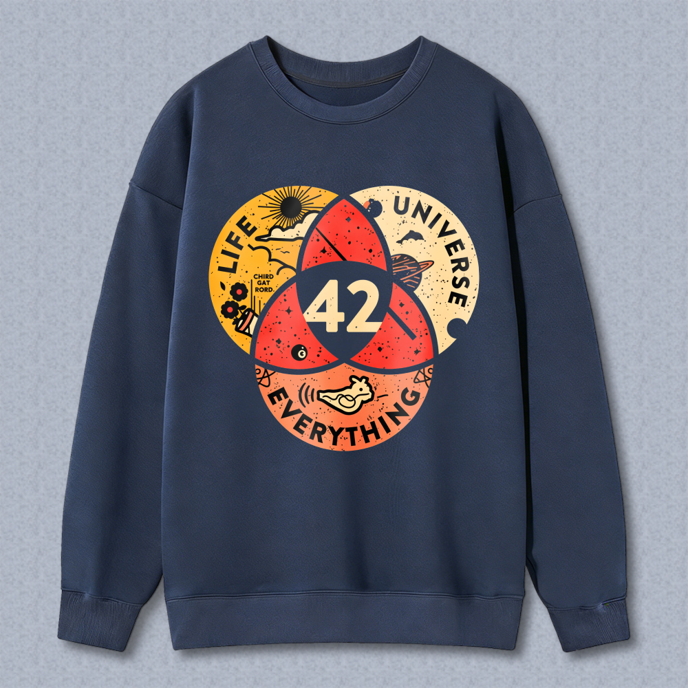 Wardrobecart Life Universe Everything 42 Venn Diagram Unisex Classic Sweatshirt