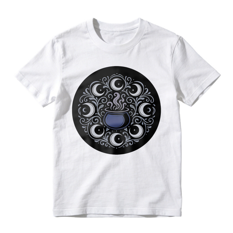 Mystical Blue Cauldron With Eyes And Swirls Mandala, Unisex Classic T-shirt