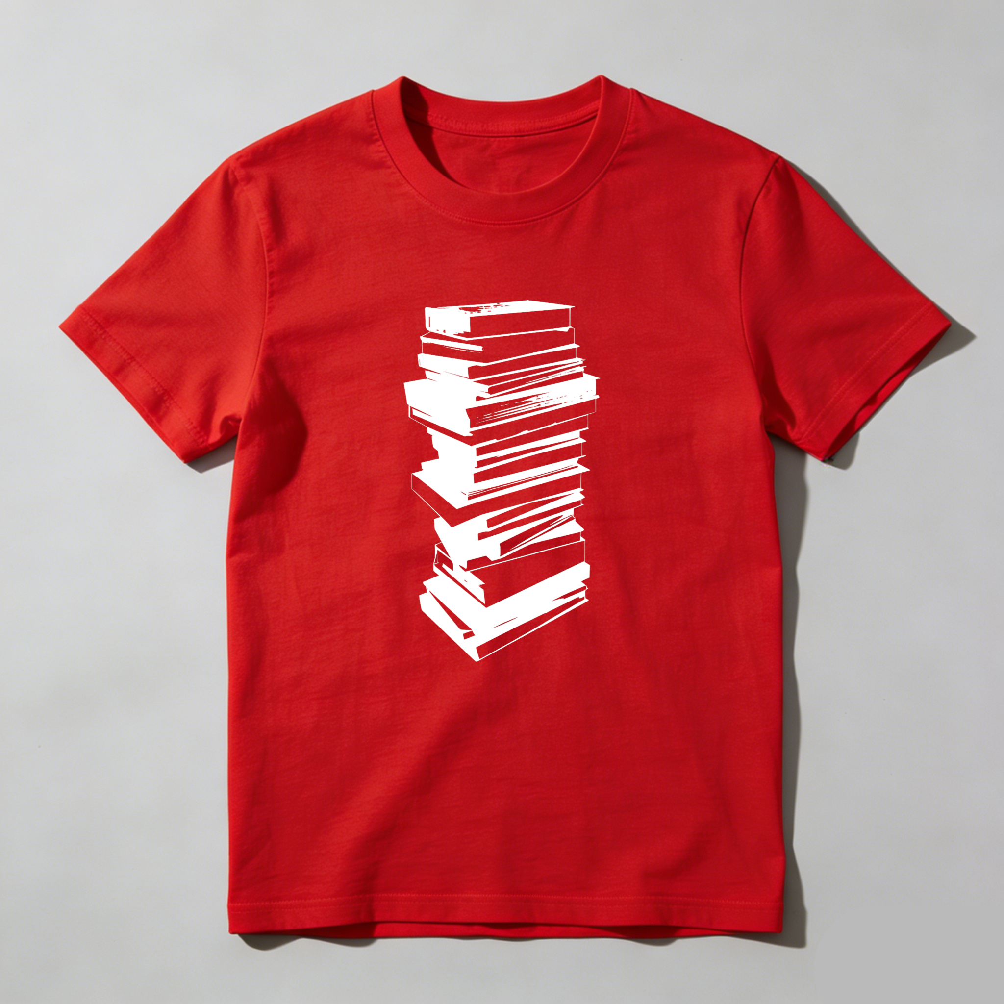Wardrobecart Stacked Books Graphic Design Print Tshirt