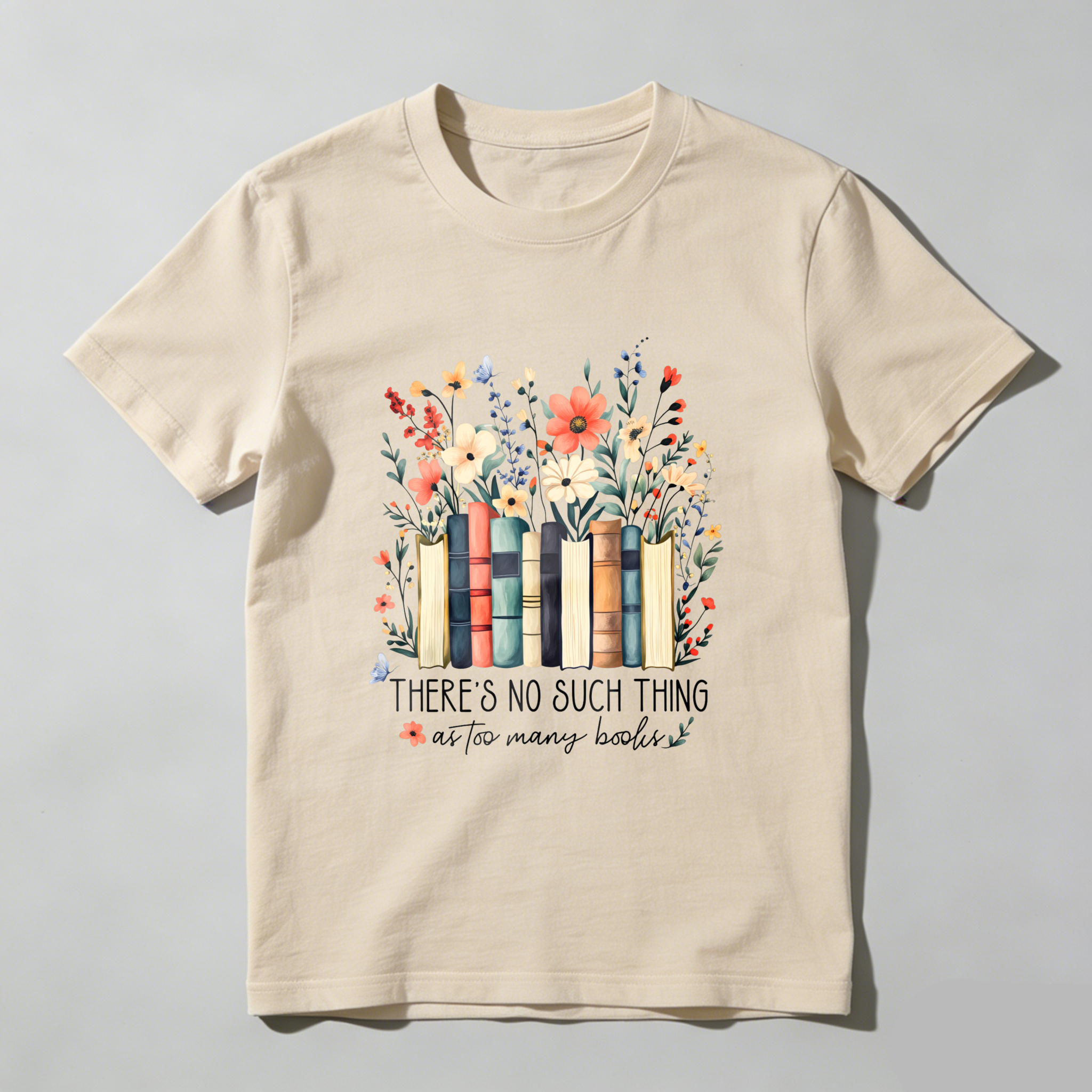 Wardrobecart Books Flowers And Butterflies Pattern Tshirt